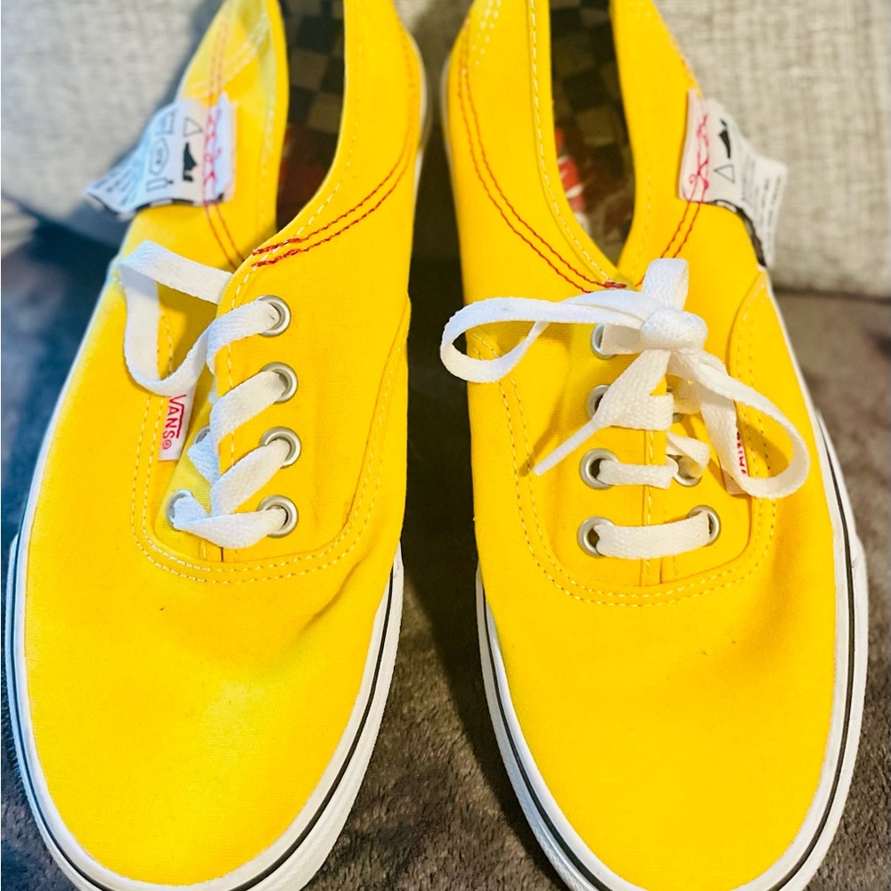 Vans Yellow Canvas Lace-Up Sneakers NWOT
